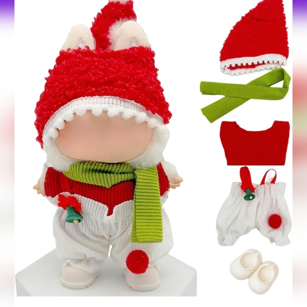 CLEARANCE Festive Christmas Outfit For 17cm Labubus